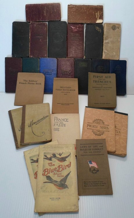1921 - 1935 ORIGINAL ARCHIVE OF 15 MANUSCRIPT DIARIES DETAILING THE EDUCATION OF A WORLD WAR I VETERAN WHO WILL ONE DAY HEAD THE HISTORY DEPARTMENT AT ELON COLLEGE IN NORTH CAROLINA