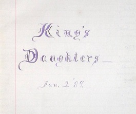 1889 - 1896 ORIGINAL MANUSCRIPT DIARY, RECORD AND LEDGER BOOK OF THE ROYALSTON CHAPTER OF THE KING'S DAUGHTERS: A CHARITABLE WORKS SOCIETY
