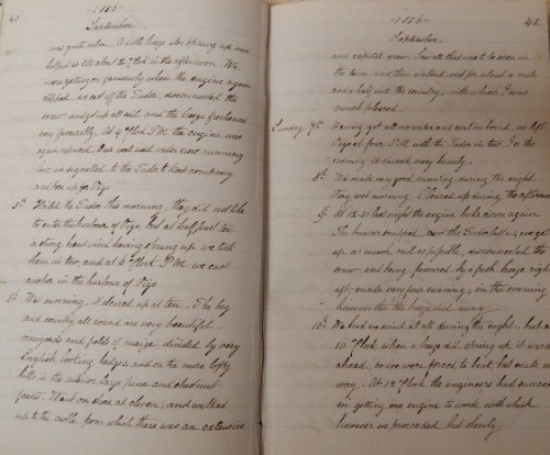 1856 - 1858 ORIGINAL MANUSCRIPT DIARY HANDWRITTEN BY A DEDICATED ROYAL WILTSHIRE LIEUTENANT WHO DETAILS THE REGIMENT'S TRAVELS AND DUTIES POST CRIMEA