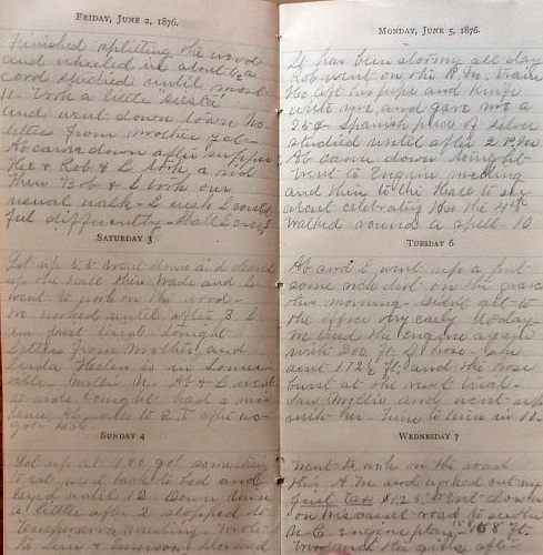 1876 Diary of a Future Doctor Detailing His Education At the Medical School of Maine in Bowdoin University in Brunswick and Harvard Medical School in Massachusetts