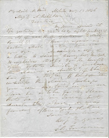 1846 ORIGINAL MANUSCRIPT LETTERS [2] HANDWRITTEN BY ONE OF ALABAMA'S LEADING COTTON FACTORS AND WHY COTTON WAS INDEED KING IN MOBILE