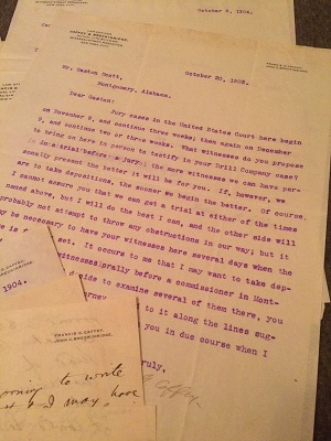 1903 ORIGINAL ARCHIVE OF TYPED AND MANUSCRIPT LETTERS [17] WRITTEN BY A NATIVE SON OF ALABAMA, LIEUTENANT COLONEL DURING THE SPANISH AMERICAN WAR, NEW YORK CITY LAWYER AND ONE DAY UNITED STATES FEDERAL JUDGE