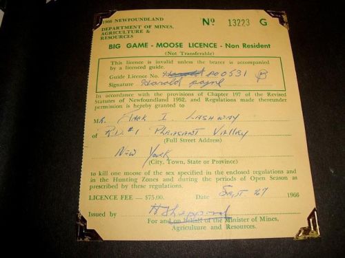 1966 ORIGINAL MANUSCRIPT DIARY, PHOTO ALBUM AND SCRAPBOOK OF TWO [2] BIG GAME HUNTING TRIPS BY A WILDLIFE ARTIST STALKING MOOSE AND CARIBOU IN CANADA AND ANTELOPE IN WYOMING