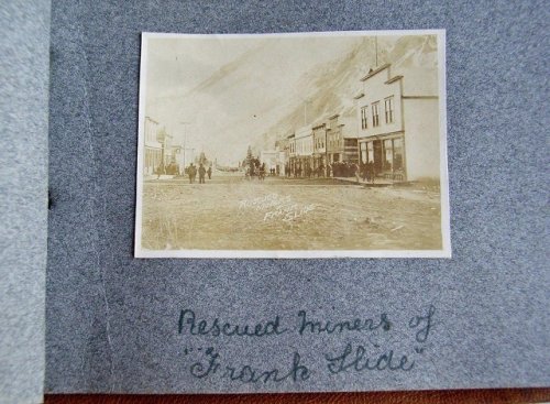 1904 ORIGINAL ALBUM OF SNAPSHOTS DEPICTING THE NORTHWEST TERRITORIES TOWN OF FRANK AND THE WORST CANADIAN NATURAL DISASTER IN NEAR ARCTIC HISTORY