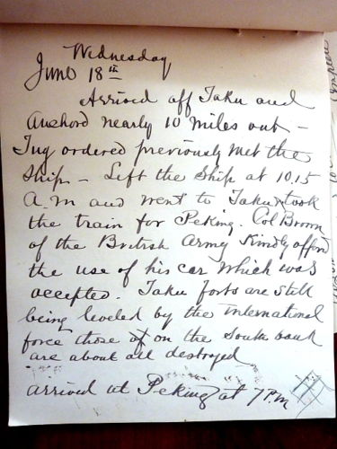 1902 SUPER, ORIGINAL MANUSCRIPT DIARY AND LOG BOOK OF THE TRAVELS AND DIPLOMACY OF THE FLAGSHIP ADMIRAL OF THE ASIATIC FLEET ON THE CHINA STATION AT THIS MOST PERILOUS TIME IN CHINA AND JAPAN RELATIONS