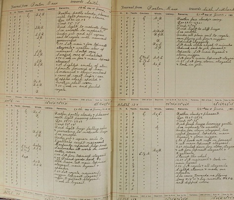 1901 ORIGINAL MANUSCRIPT LOG BOOK HANDWRITTEN BY A YOUNG CADET IN TRAINING ABOARD AMERICA'S NOTED TRAINING SHIP THE USS ENTERPRISE AND WHO WILL GO ON TO SERVE HIS COUNTRY AT SEA IN WORLD WAR I