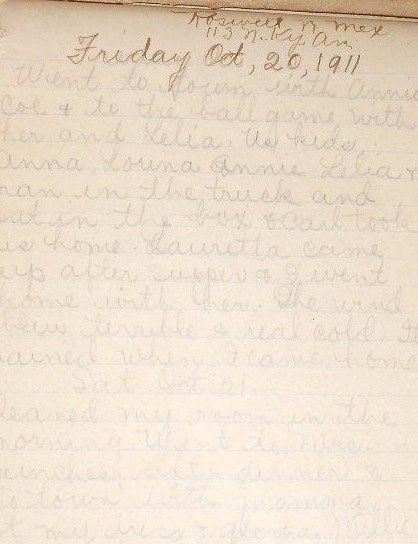 1908 - 1913 + 1929 GROUP OF EIGHT [8] ORIGINAL MANUSCRIPT DIARIES HANDWRITTEN BY A LOVELY SMALL TOWN GIRL OF A WELL KNOWN FAMILY LIVING IN WHAT WILL ONE DAY BECOME ONE OF THE MOST FAMOUS TOWNS ON THE PLANET