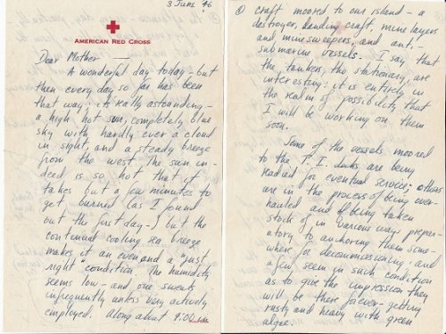 1946 ORIGINAL GROUP OF SIX [6] MANUSCRIPT LETTERS HANDWRITTEN BY A WIDE EYED MASSACHUSETTS MAN IN THE UNITED STATES NAVAL RESERVE HAVING A GREAT TIME IN SAN FRANCISCO AND TREASURE ISLAND IN THE BAY