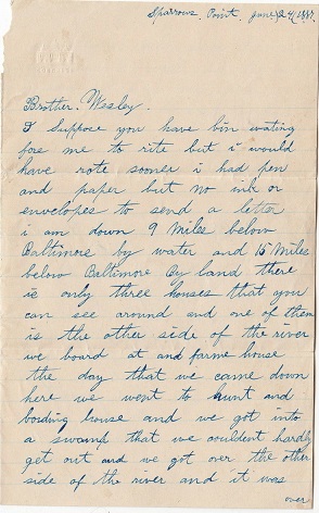 1887 ORIGINAL MANUSCRIPT LETTER HANDWRITTEN BY AN ITINERANT NEAR ILLITERATE THOUGH WONDERFULLY DESCRIPTIVE TRAVELER