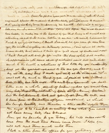 1843 ORIGINAL MANUSCRIPT LETTER HANDWRITTEN BY AN ALABAMA BASED HUSBAND IN NO RUSH AT ALL TO REUNITE WITH HIS TERMAGANT WIFE IN MISSISSIPPI