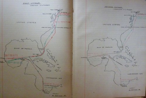1919 ORIGINAL, MASSIVE MANUSCRIPT DIARY OF A YOUNG MAN, ALREADY AN OLD SALT, WHO PINES FOR A SHIP AFTER SERVING IN THE NAVY AND WHO ONE DAY GOES ON TO WRITE ABOUT THE SEA