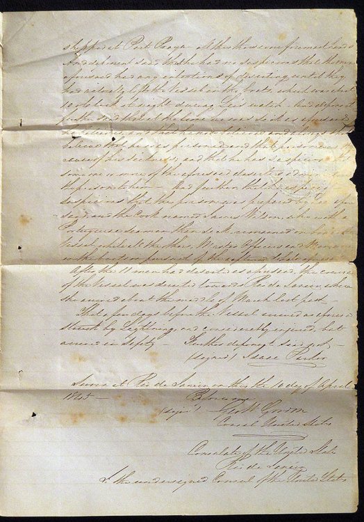 1845 ORIGINAL, RIVETING DEPOSITIONS OF CAPTAIN AND CREW MEMBERS OF THE WHALING BARK ALTO OF NEW BEDFORD MASSACHUSETTS BESET BY LAWLESSNESS, DESERTION AND MUTINY