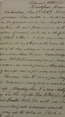 1859 ORIGINAL MANUSCRIPT DIARY HANDWRITTEN BY A WEALTHY FAMILY SCION OF HARTFORD CONNECTICUT