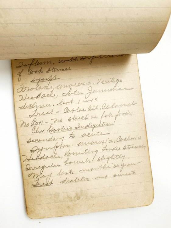 Original Handwritten Manuscript Notebook Offering an Enlightening Documentation of Pediatric Medicine in Early 20th-Century America
