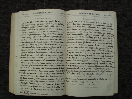 1920 ORIGINAL MANUSCRIPT DIARY OF NOTED ABSTRACT ARTIST ROGER HILTON'S MOTHER