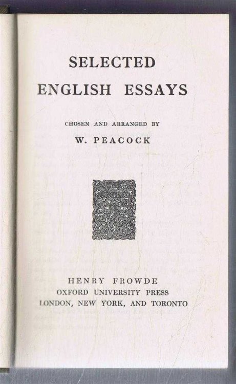 Selected English Essays