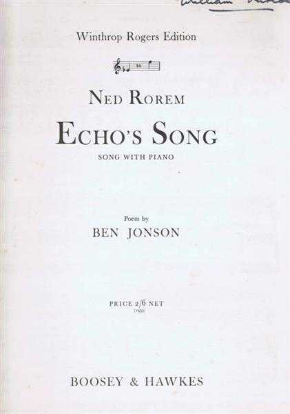 Echo's Song, Song with Piano. Winthrop Rogers Edition
