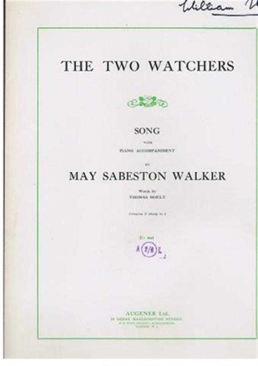 Image for The Two Watchers, song with piano accompaniment The Two Watchers, song with piano accompaniment