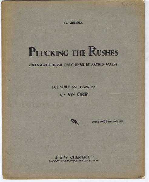 Plucking the Rushes, a song for voice and piano