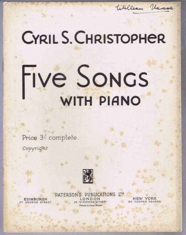 Five Songs with Piano: Reverie; Music, When Soft Voices Die; Love's Philosophy; The Parting; Echoes