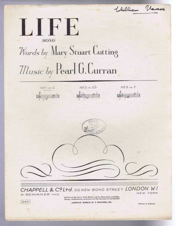 Life, Song. No. 1 in C