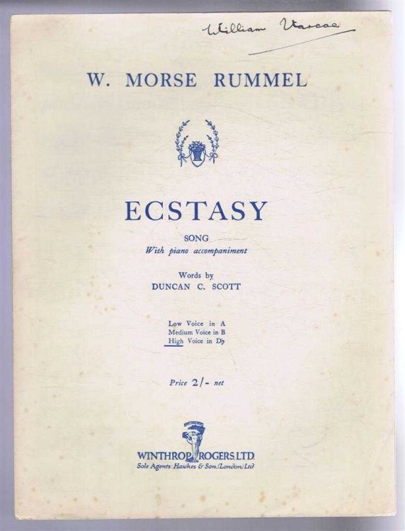 Ecstasy, song. High Voice in D flat