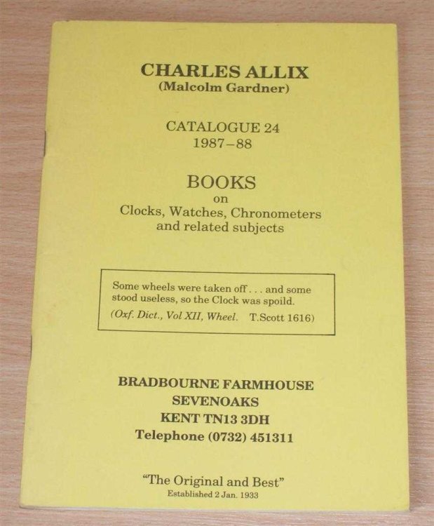 Catalogue 24 1987-88 - Books on Clocks, Watches, Chronometers and related subjects