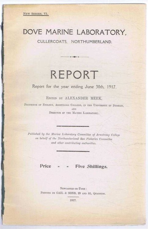 Dove Marine Laboratory, Cullercoats, Northumberland. Report for year ending June 30th 1917