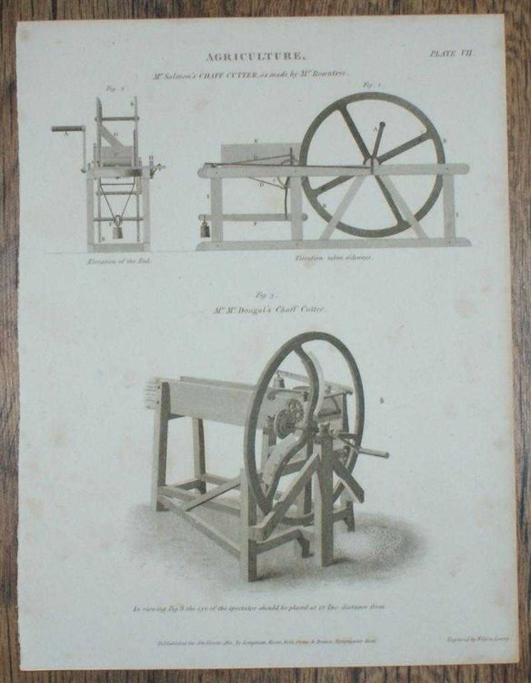 Engraved Plate from C19 Agricultural Book showing 