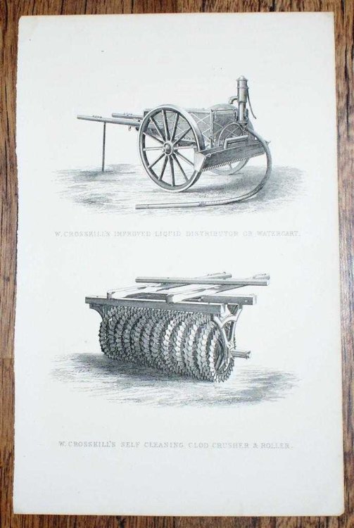 Engraved Plate from C19 Agricultural Book showing 