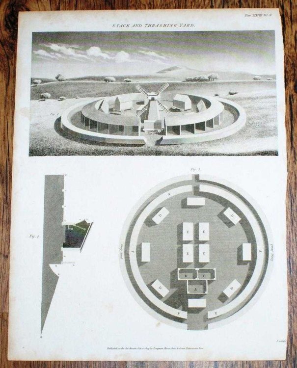Engraved Plate from C19 Agricultural Book entitled 