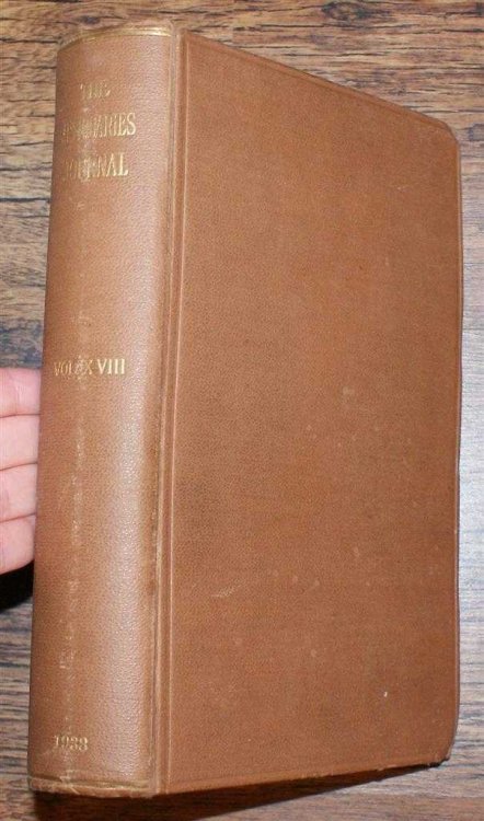 The Antiquaries Journal, Being the Journal of The Society of Antiquaries of London, Volume XVIII 1938, Numbers 1, 2, 3 and 4. January, April, July and October 1938