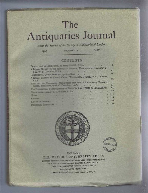 The Antiquaries Journal, Being the Journal of The Society of Antiquaries of London, Volume XLV, 1965, Part I