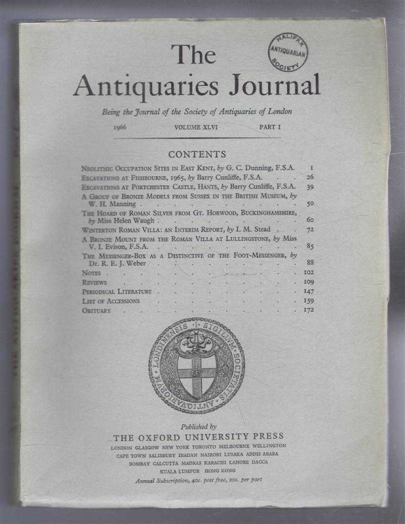 The Antiquaries Journal, Being the Journal of The Society of Antiquaries of London, Volume XLVI, 1966, Part I