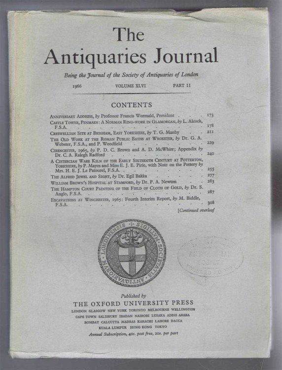 The Antiquaries Journal, Being the Journal of The Society of Antiquaries of London, Volume XLVI, 1966, Part II