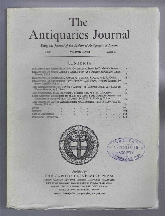 The Antiquaries Journal, Being the Journal of The Society of Antiquaries of London, Volume XLVIII, 1968, Part I