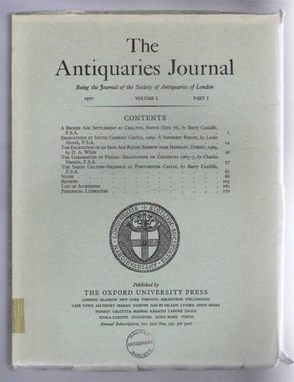 The Antiquaries Journal, Being the Journal of The Society of Antiquaries of London, Volume L, 1970, Part I