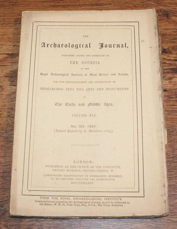 The Archaeological Journal, Volume XLI, No. 163, September 1884. For Researches into the Early and Middle Ages