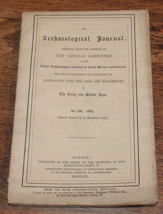The Archaeological Journal, No. 106, June 1870, For Researches into the Early and Middle Ages