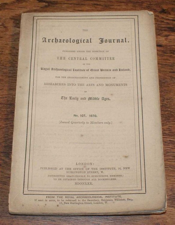 The Archaeological Journal, No. 107, September 1870, For Researches into the Early and Middle Ages