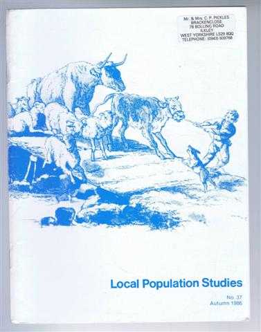 Local Population Studies No. 37 Autumn 1986