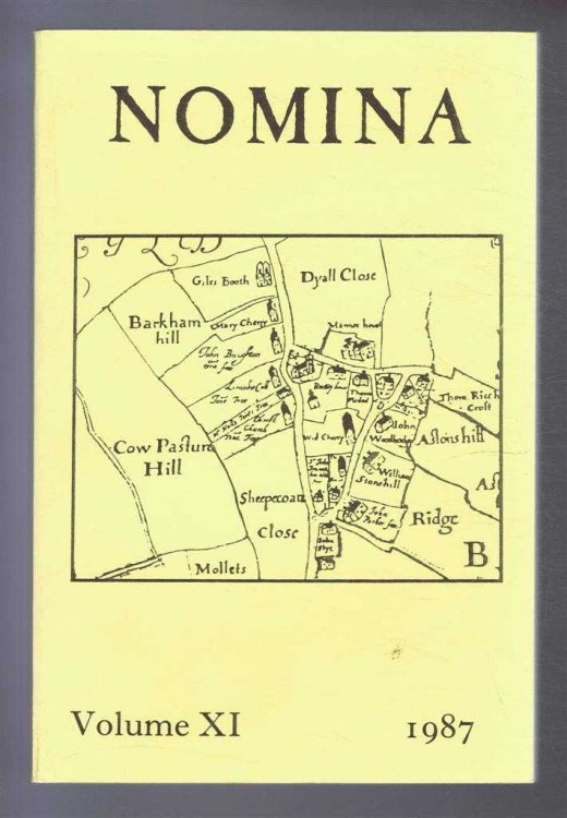 Nomina. Vol. XI (11) - 1987, A journal of name studies relating to Great Britain and Ireland