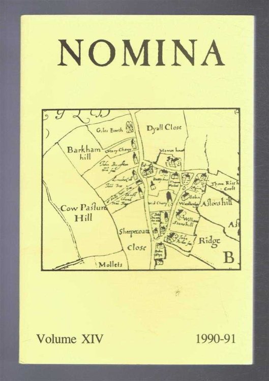 Nomina. Vol. XIV (14) - 1990-91, A journal of name studies relating to Great Britain and Ireland
