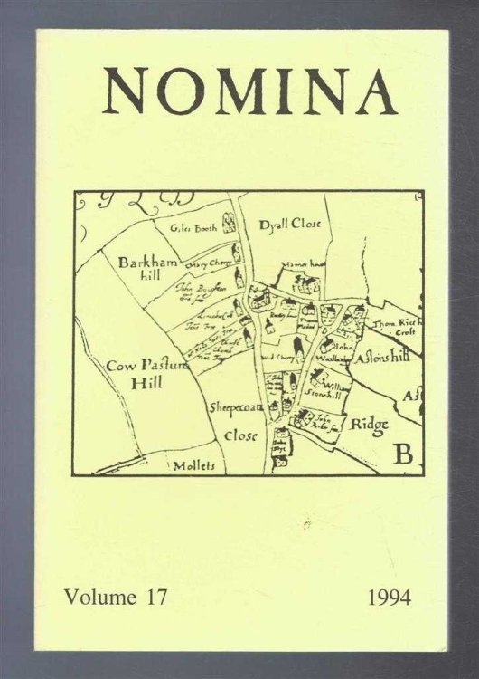 Nomina. Vol. 17 - 1994. Journal of the Society for Name Studies in Britain and Ireland