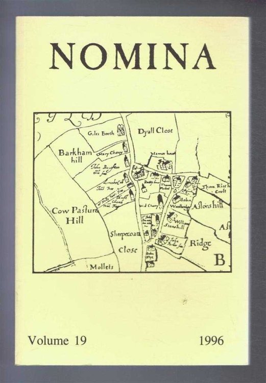 Nomina. Vol. 19 - 1996. Journal of the Society for Name Studies in Britain and Ireland