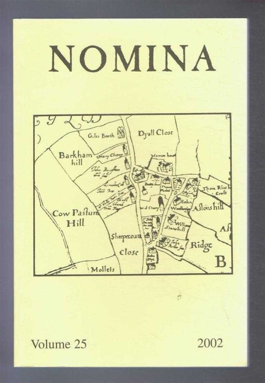 Nomina. Vol. 25 - 2002. Journal of the Society for Name Studies in Britain and Ireland