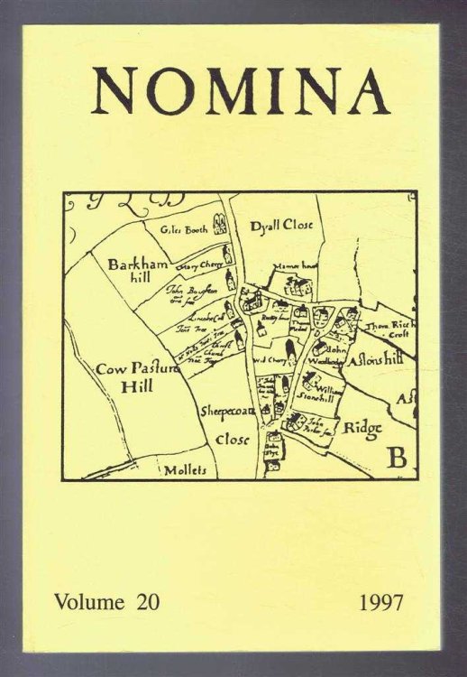 Nomina. Vol. 20 - 1997. Journal of the Society for Name Studies in Britain and Ireland