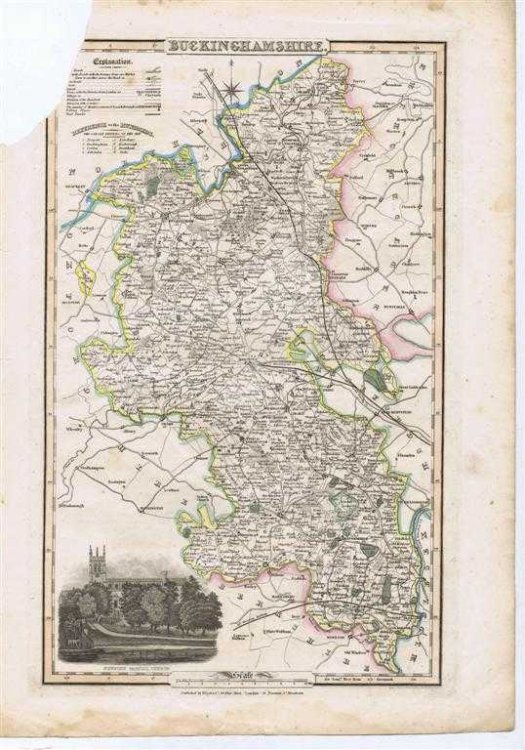 1839 Map of the County of Buckinghamshire - taken from Pigot and Co's British Atlas Comprising the Counties of England (upon which are laid down all railways completed and in progress)