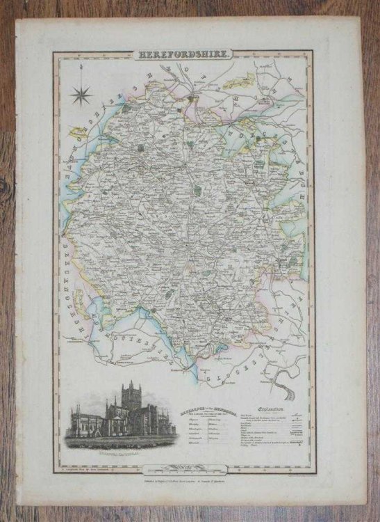 1839 Map of the County of Herefordshire - taken from Pigot and Co's British Atlas Comprising the Counties of England (upon which are laid down all railways completed and in progress)