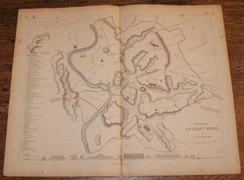 Plan of Ancient Rome - disbound sheet from 1857 